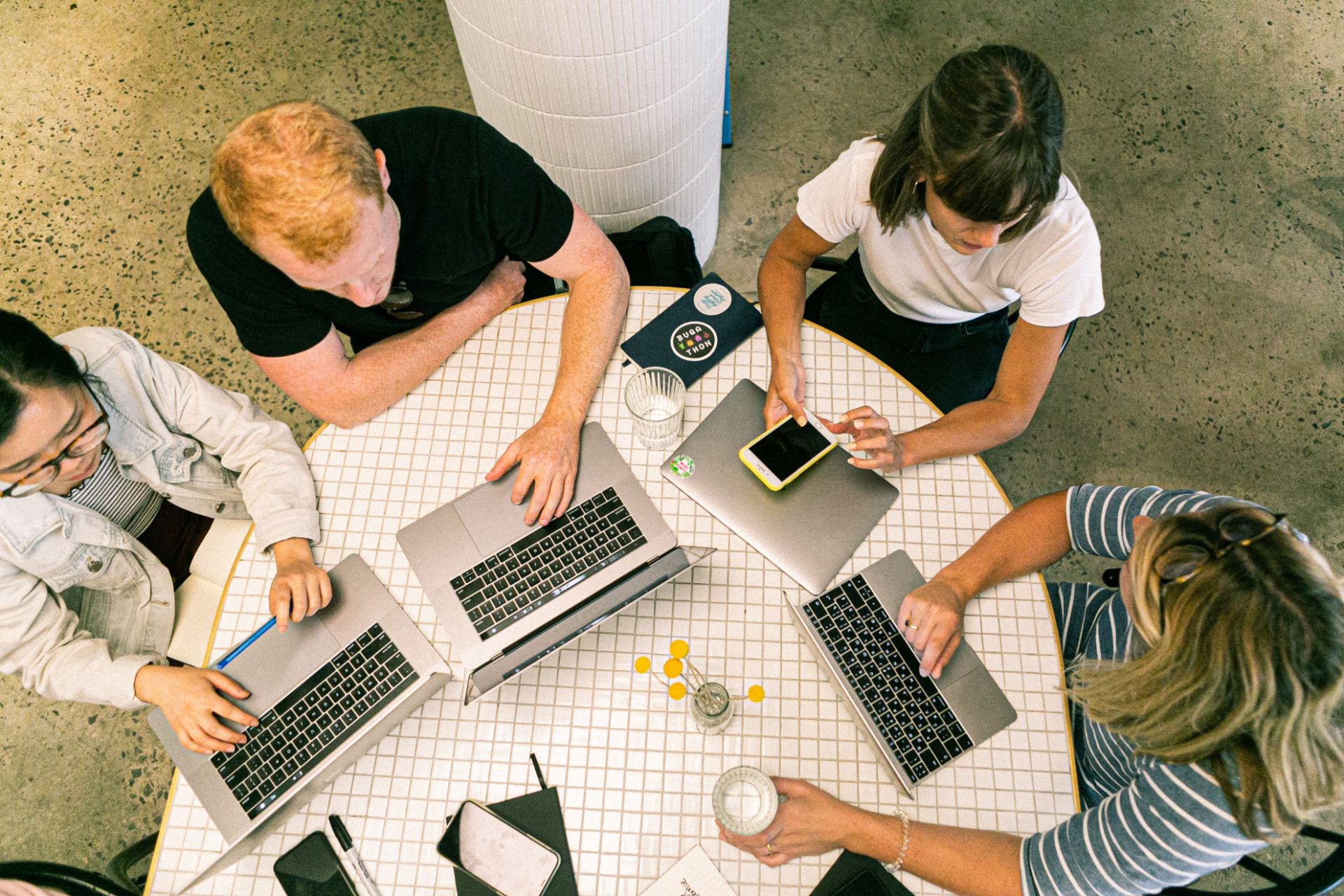 A Middle Eastern technology team working together